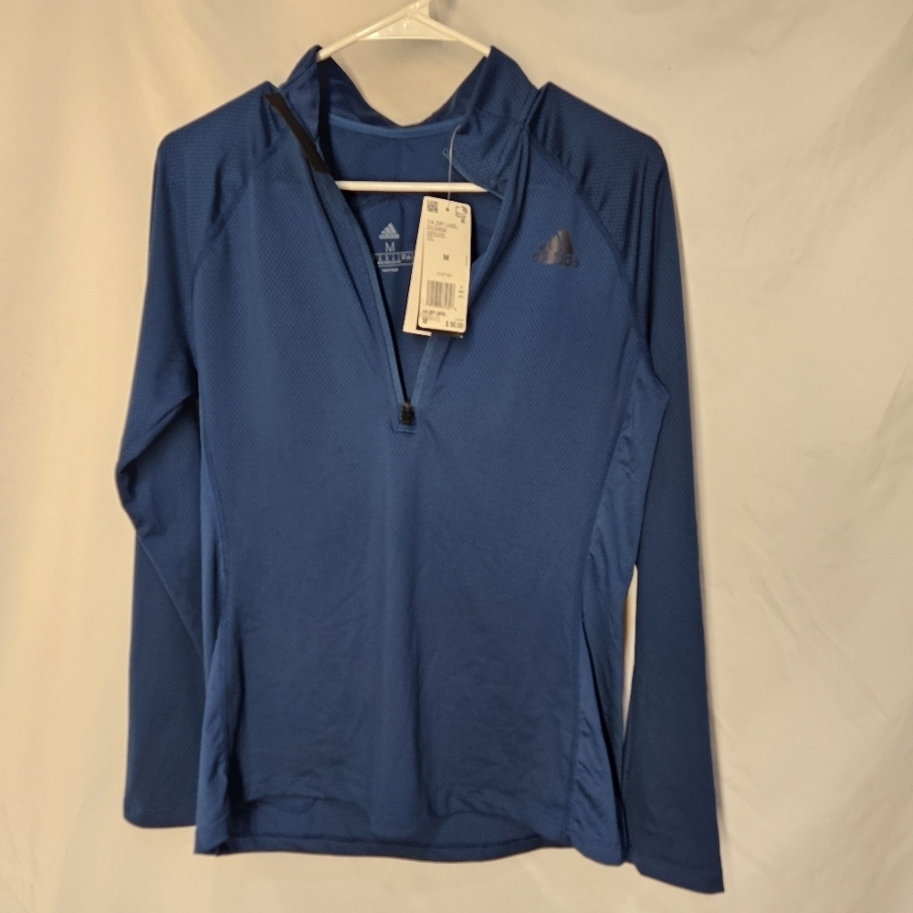 Adidas Womens Running Supernova 1/4 Zip Noble Indigo Colored Heather Medium NWT